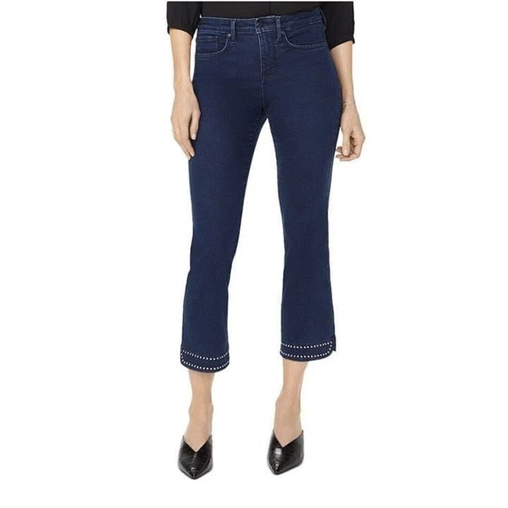 NYDJ Blue Cropped Ankle Jeans with Modern Flare